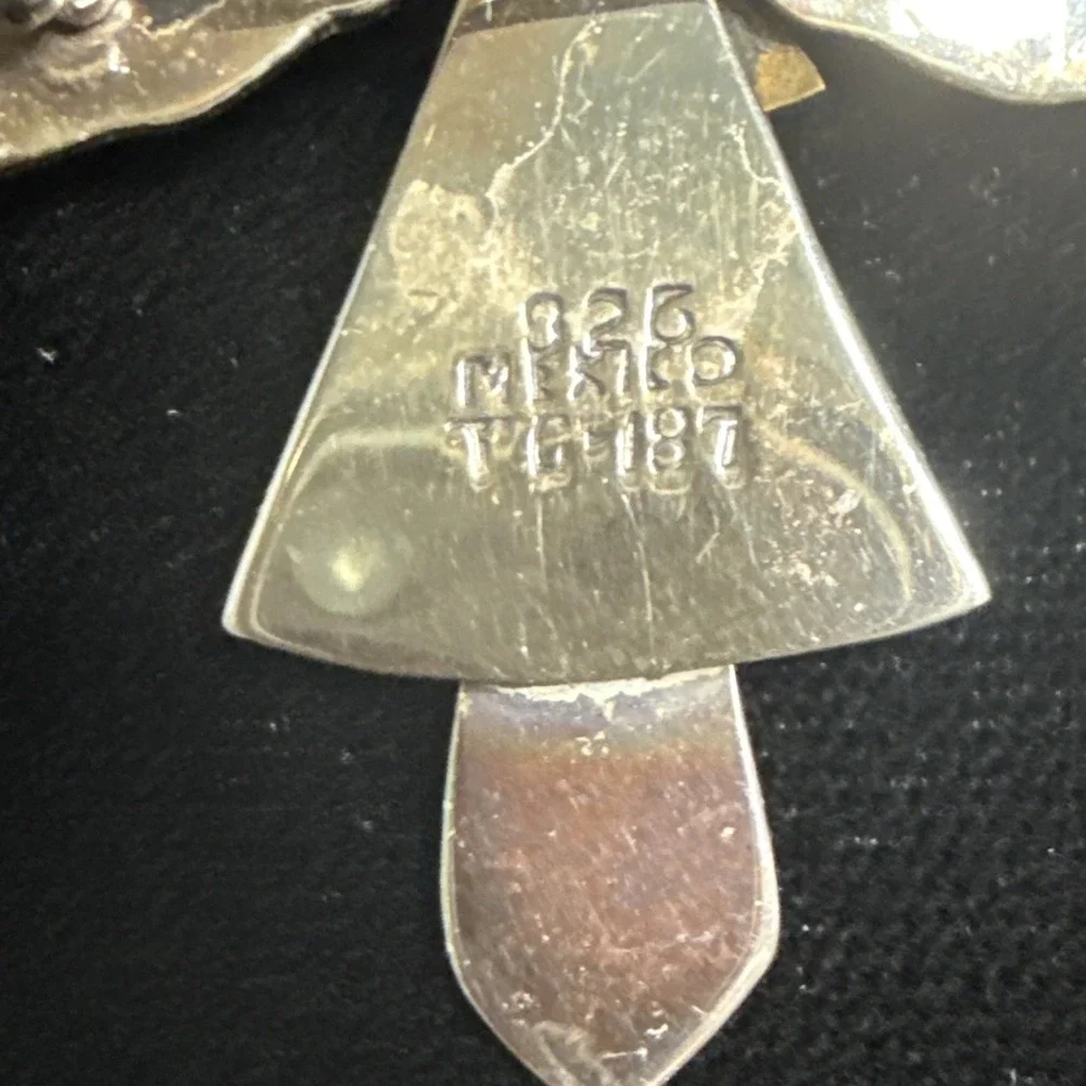 Sterling‎ Silver Spoon Angel Brooch Pendant Mexico 925  2.5 X 1.75 Inches